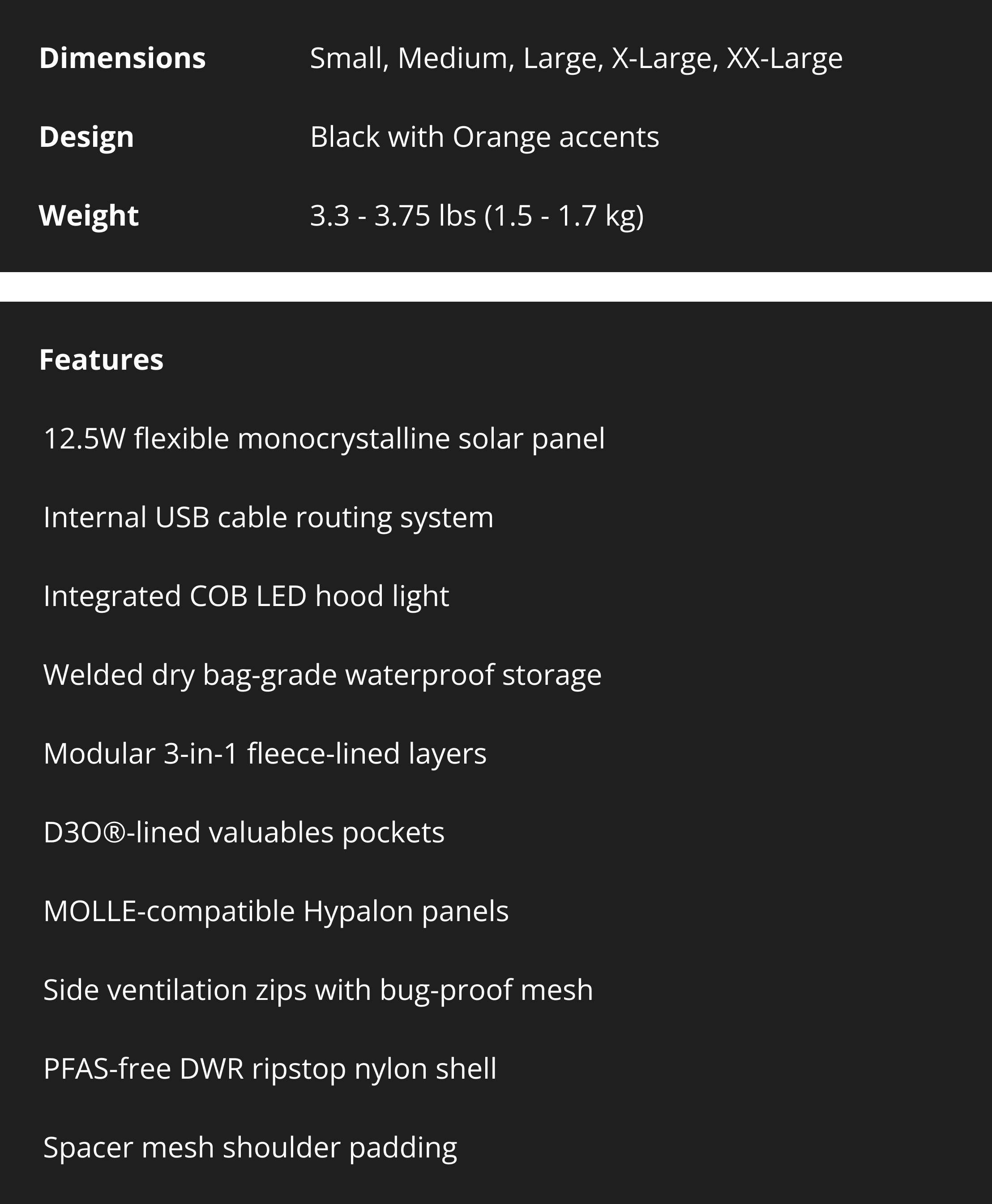 Specifications