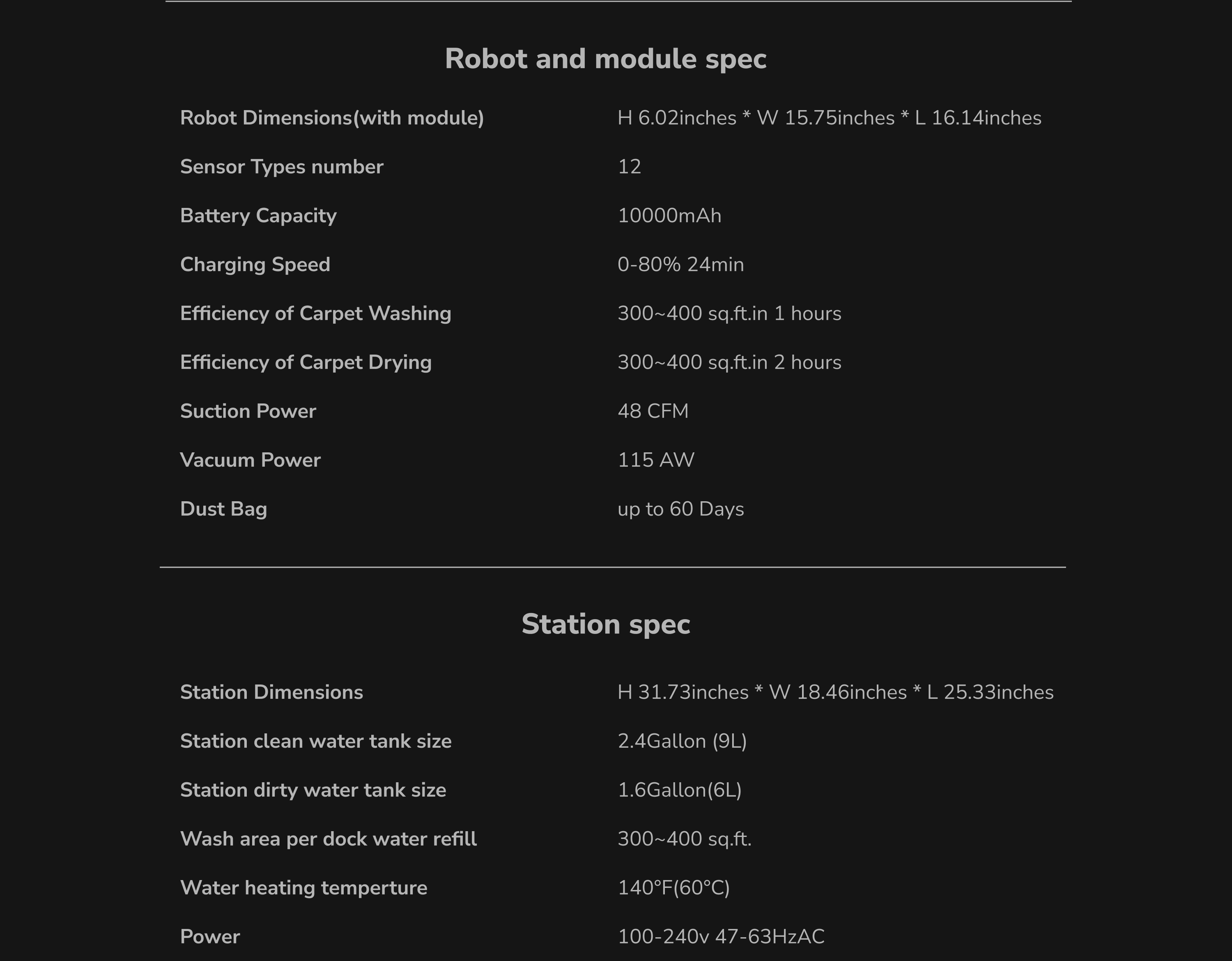 Specifications