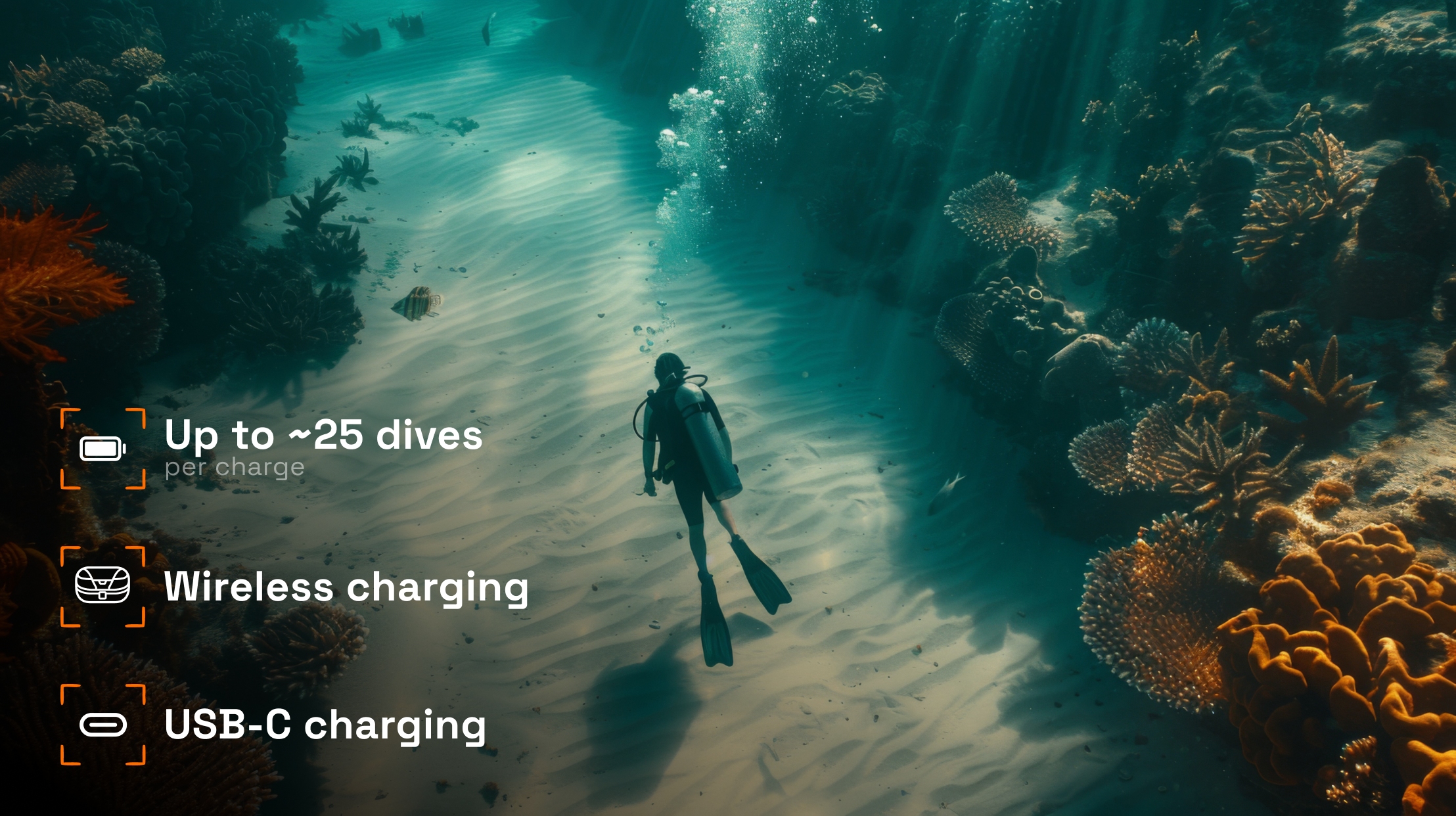 Up to 25 Dives on a Single Charge
