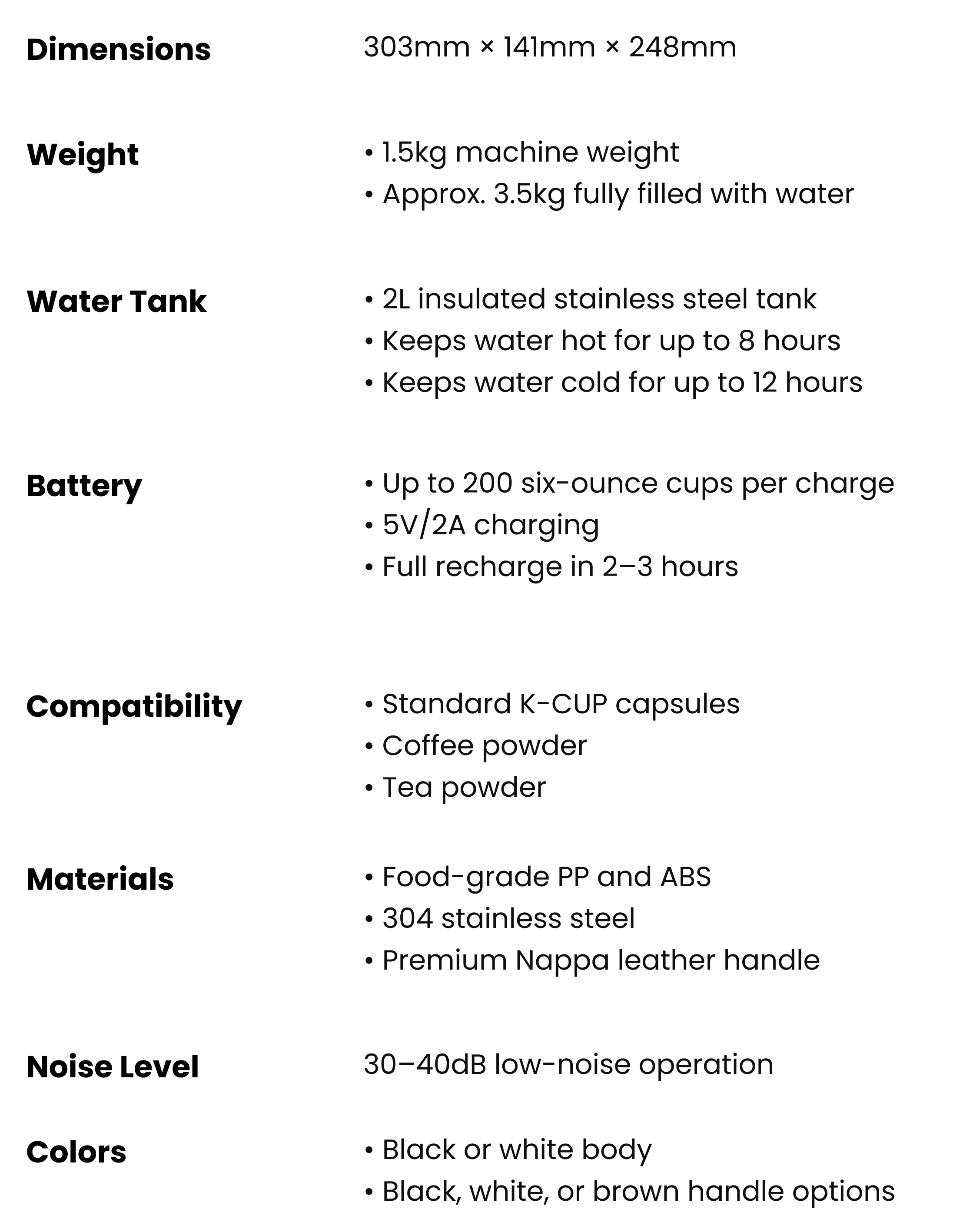 Specifications