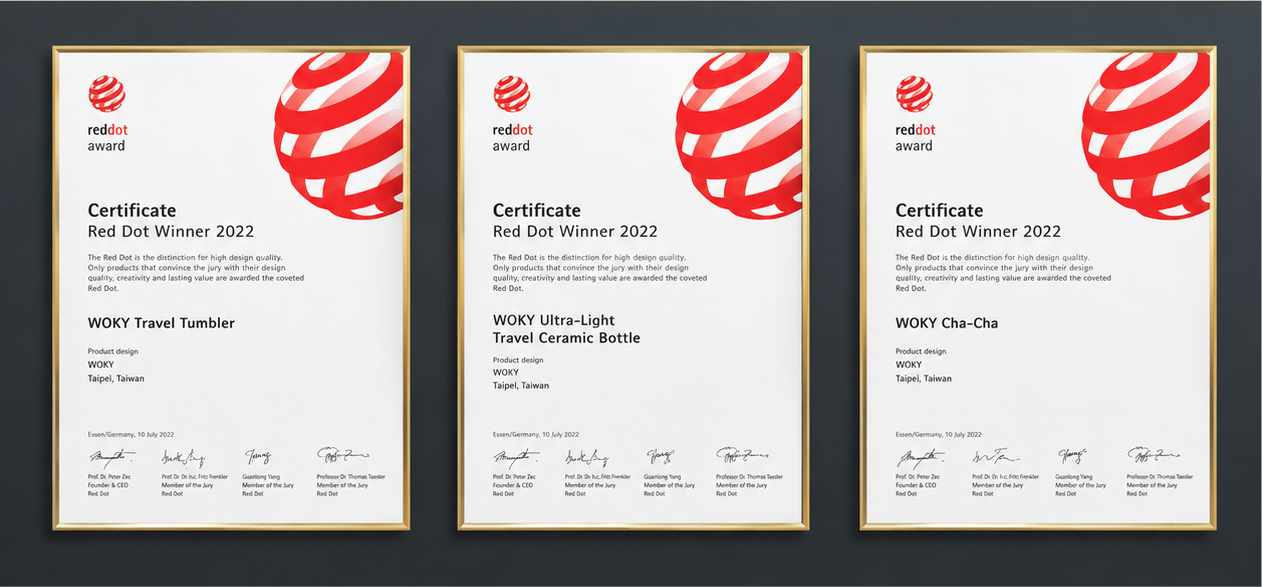 Recognised by Red Dot — three times.