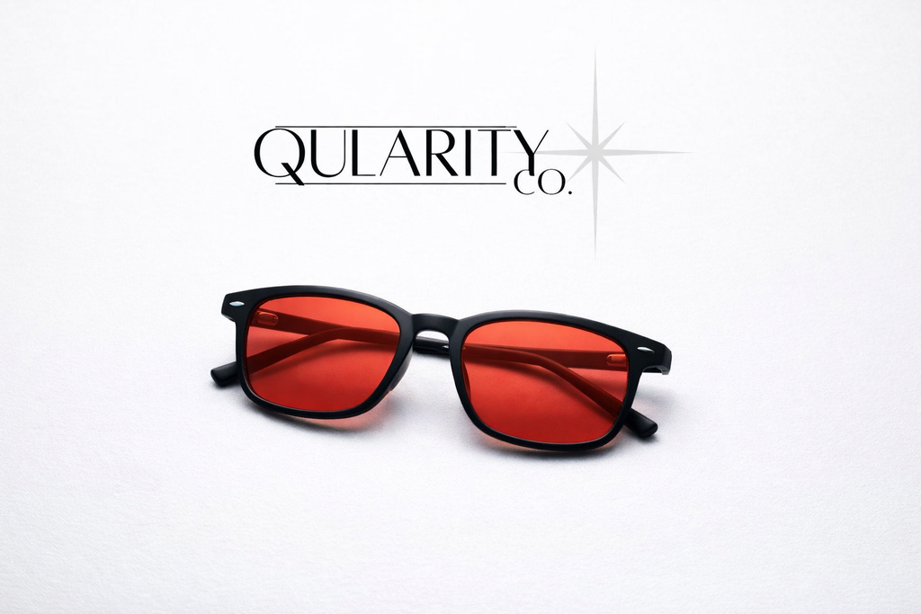QULARITY CO.- Lunettes anti‑lumière bleue à lentilles rouges