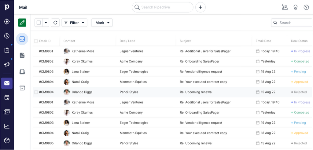Link emails in Gmail to deals in Pipedrive CRM
