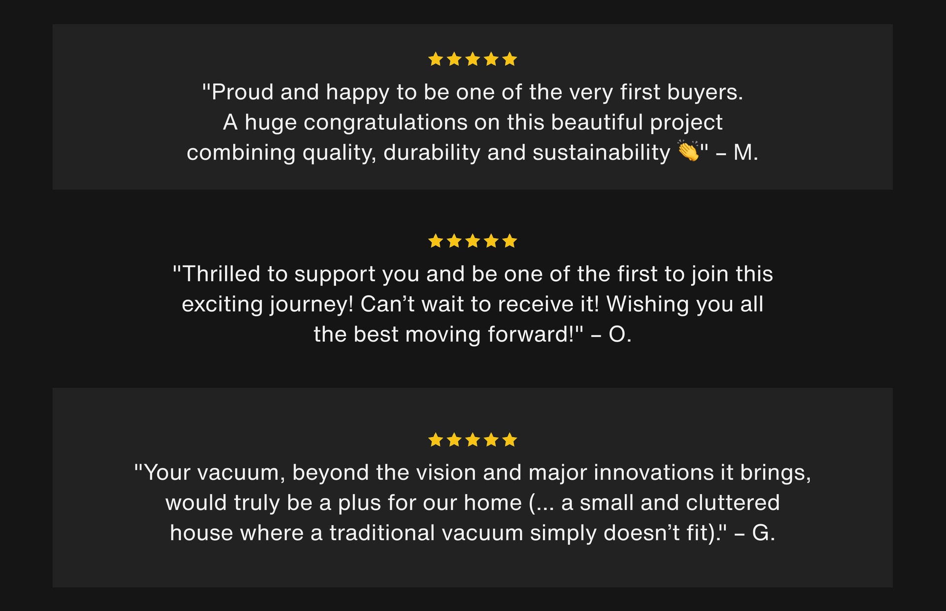 Customer Testimonials.