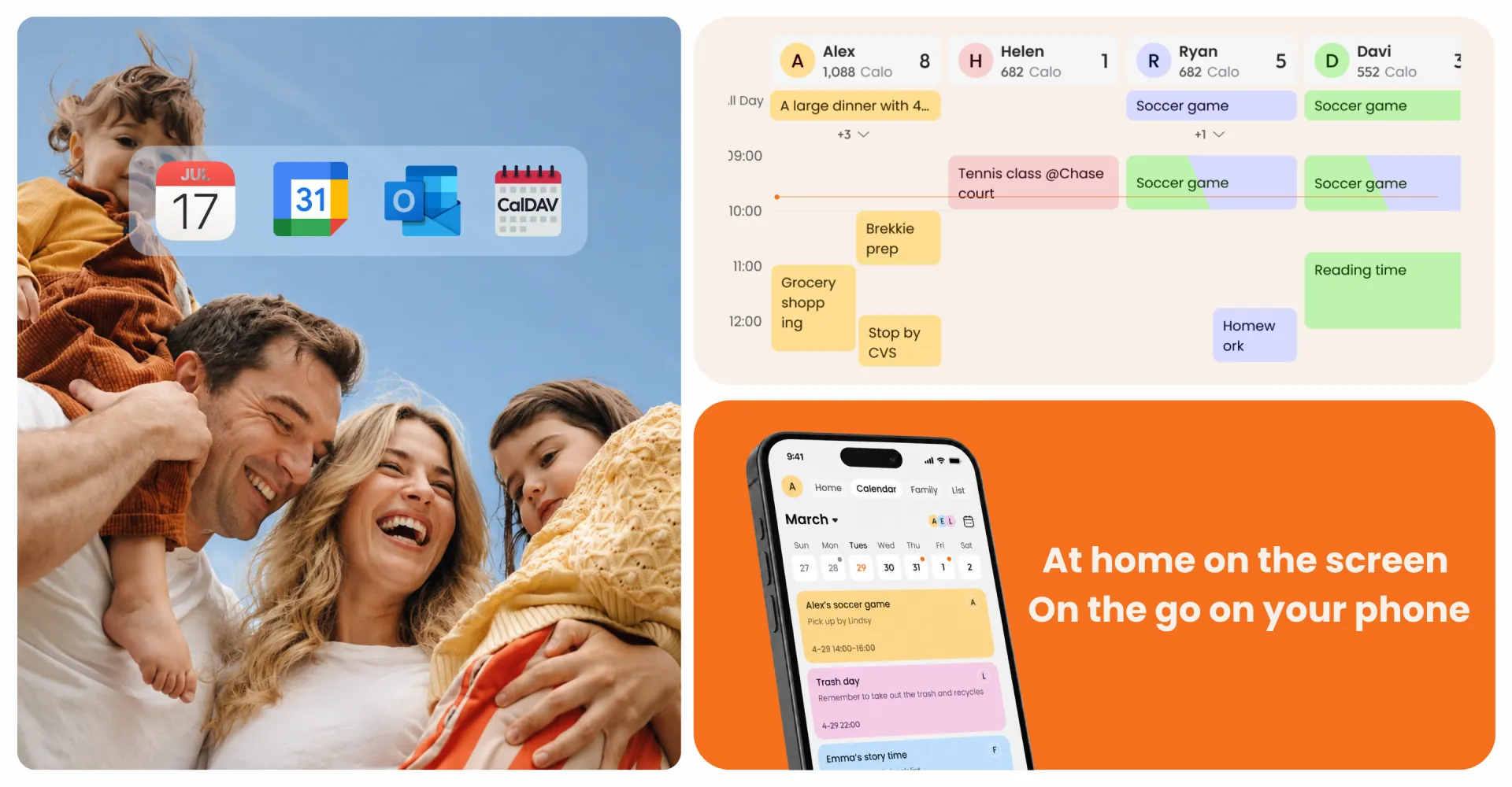 Every family member's schedule, all in one place