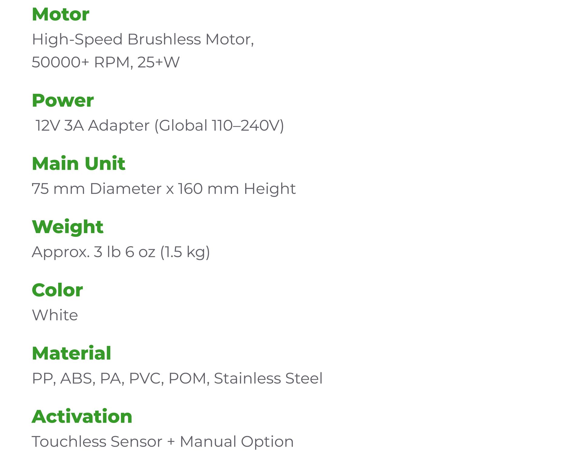 Specifications