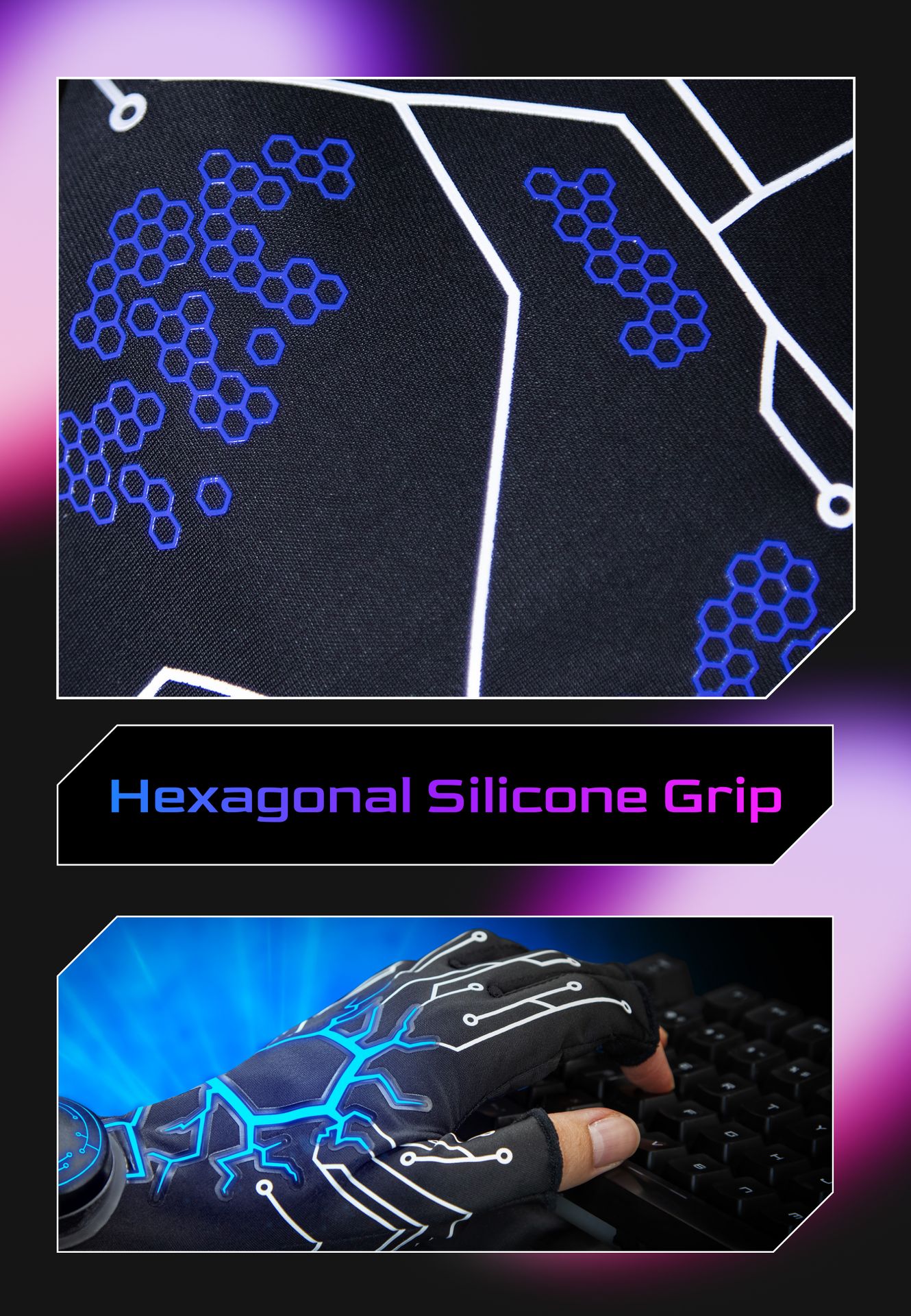 Hexagonal Silicone Grip for Maximum Control