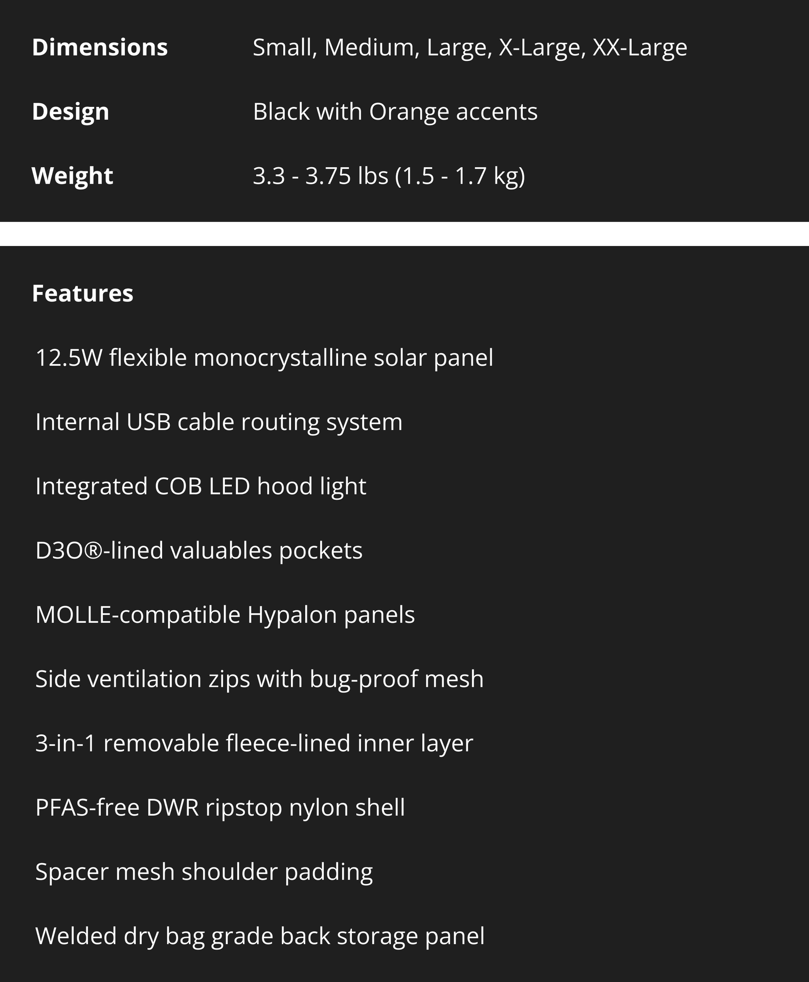 Specifications