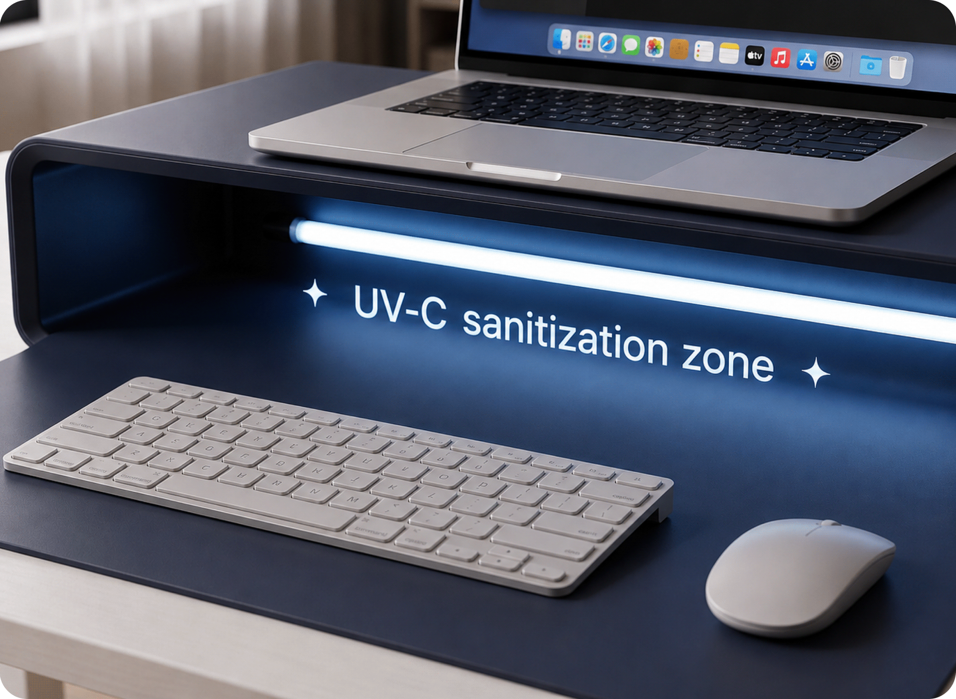 Sanitization Built Into Your Desk Setup