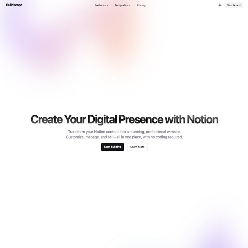 Buildscape: Notion-Powered Website Builder