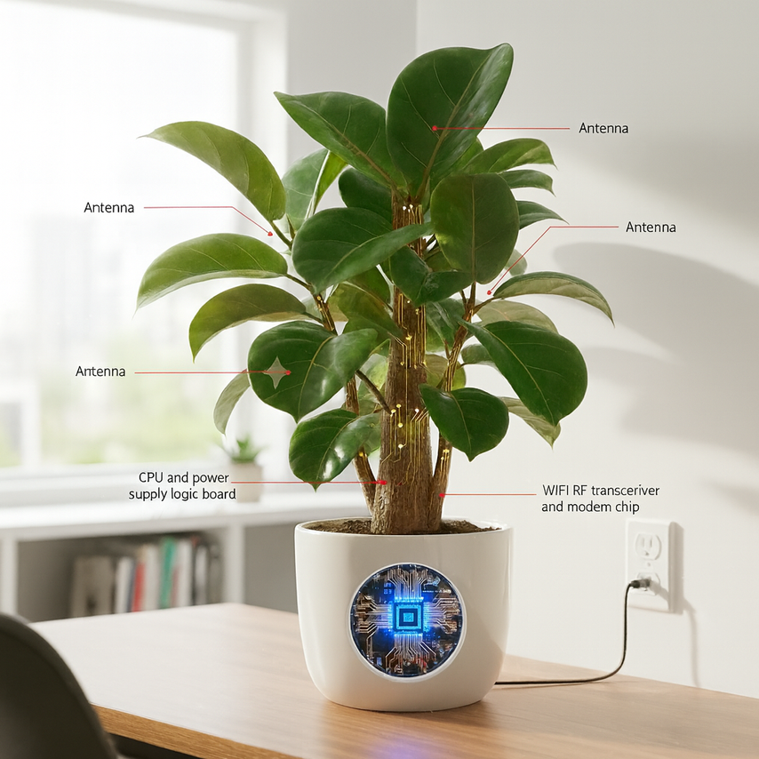 Plant-Fi - A Wi-Fi router that looks like a plant 