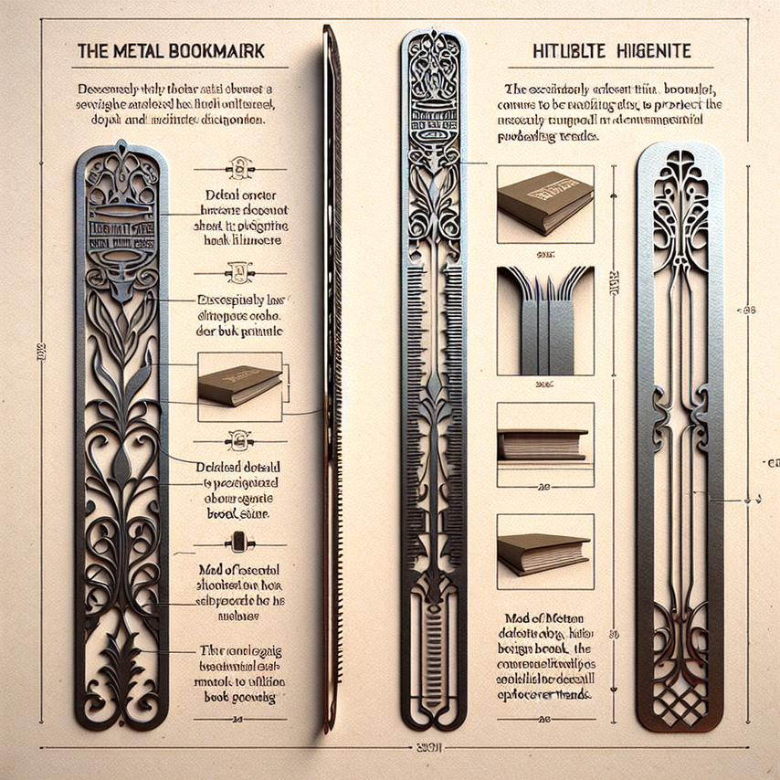 Elegant Metal Bookmark with Highlighter